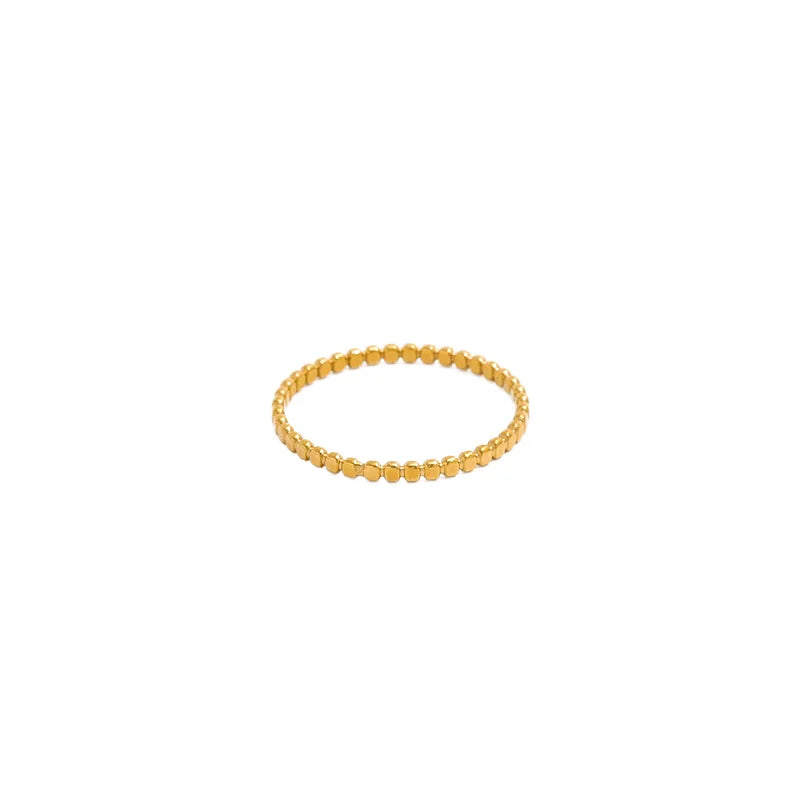 OEM Unique Fine Jewelry For Women High Polished 3D Fashion Stainless Steel Gold Nugget Ring