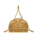 Summer Beach Bags 2023 Handmade Woven Hollow Out Bamboo Bags Women Wooden Purse Clutch Bags Handbag