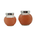 Flat Drum Glass Candy Food Storage Jar Grain Beans Storage Tanks with  Silver Shining Lid