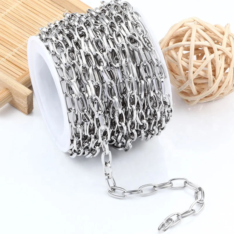 No Fade Stainless Steel Chains DIY Necklace Bracelet Gold Chain Lips Beads Beaded Chainfor Jewelry Making