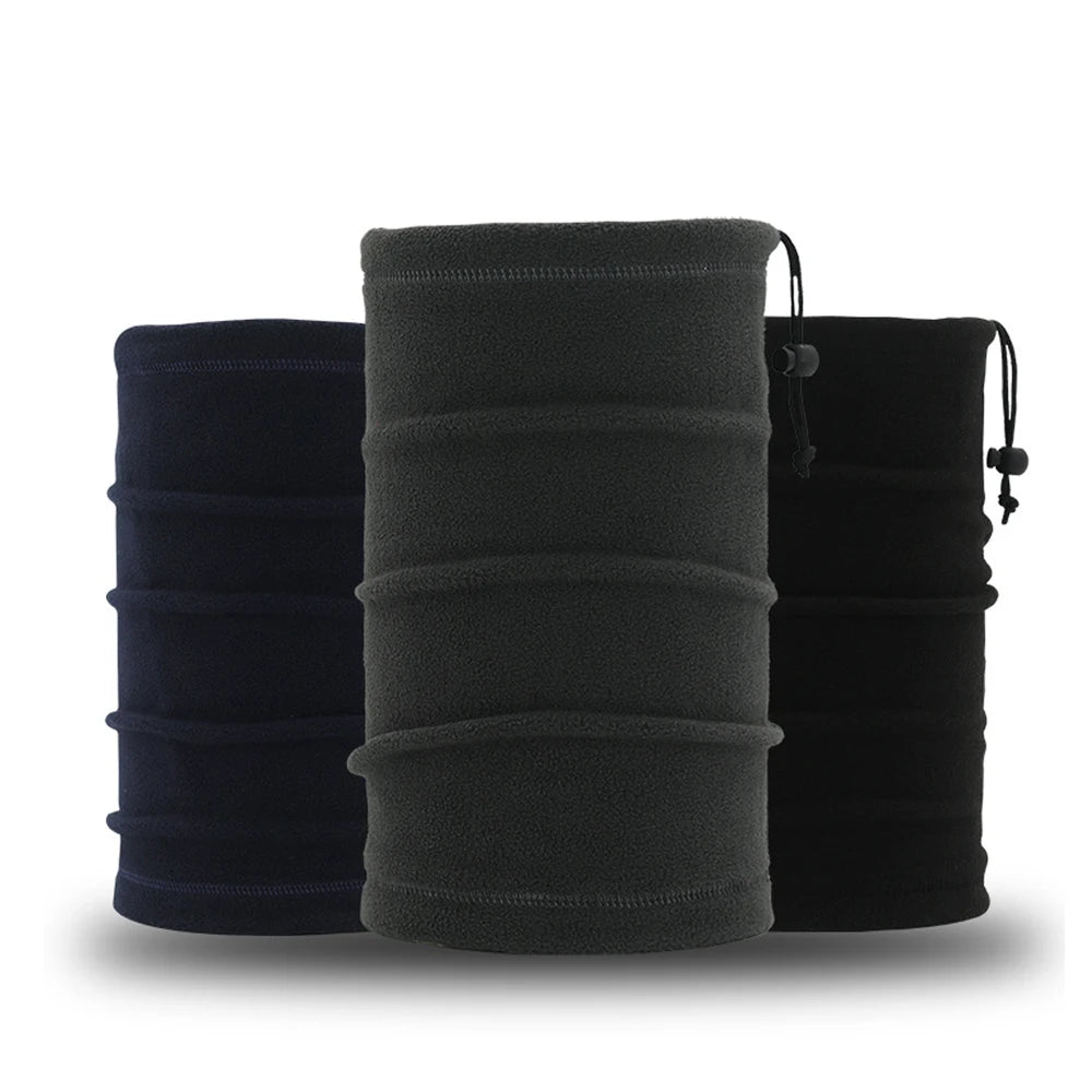Adjustable Multi-Color Winter Fleece Neck Gaiter Warmer Black Bandana