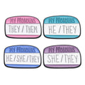 My Pronouns They Them He She Enamel Pins Rainbow Stripe Dialog Box Brooch Wholesale Lapel Pin for Backpack Clothes Collar Badge