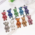 R-XYSK01-06 Diamond Violent Bear Key Chain Shiny Beads Jelly AB Resinstone DIY Cute Diamond Bear Keychain