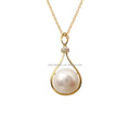 18k Gold Jewelry Pearl Necklaces Pure Yellow Gold Lab Diamond Pedant Necklace Women Jewelry