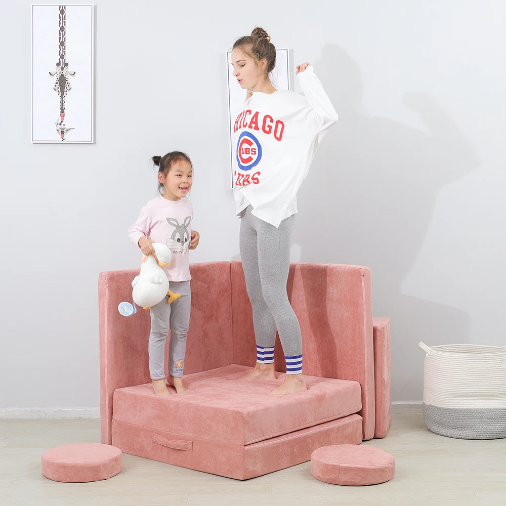 Factory ODM OEM Building Fort Modular Couch Climbing Crawling Sliding Kids Play Foam Sofa