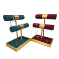 Unique Multi-function Metal Jewelry Earrings Ring Organizer 2-tier T-bar Bracelet Jewelry Stand for Jewellery Set