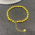 Trendy 18k Pure Gold Cateyes Beads Bracelet Bulk Sale Au750 Gold Big Beads Bangle Fine Jewelry Women Ladies Girls Mums Gifts