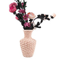 Wedding Decoration Modern Nordic Style Plastic Vase Dried Flower Ceramic-like Unbreakable Creative Knitting Texture Durable High
