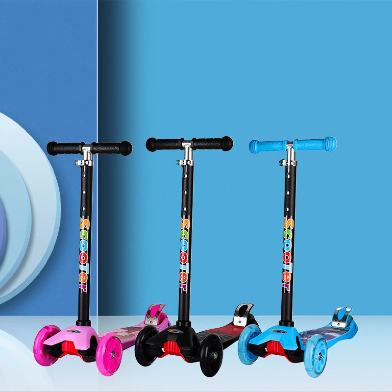 Factory Fashion Folding Aluminum PU Outdoor Children 3 Wheels Kick Scooter