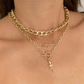 VKME Factory Newest Gold Layered Lover Multilayer Long Choker Chain Necklace for Women Jewelry