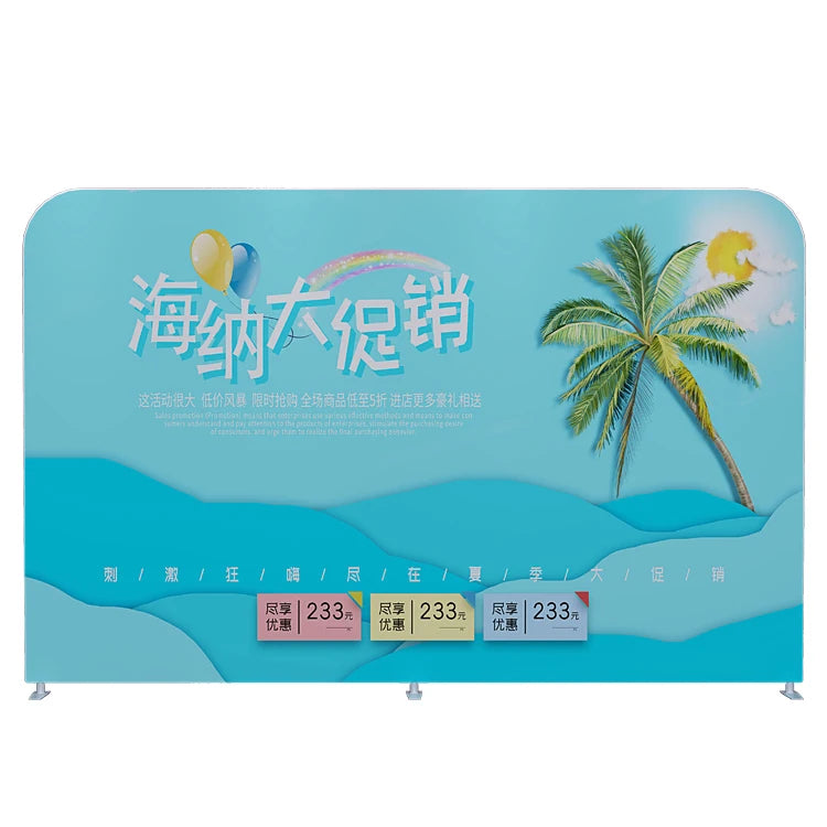 10 ft Pop up Display Tension Fabric Backdrop Banner Stand for Exhibition