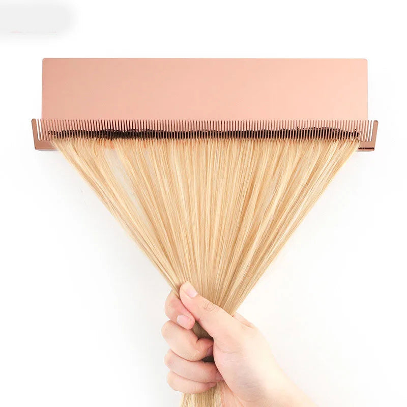 Stainless Steel 11.8 Inches Hair Works Tool Hair Extension Holder Hanger with Suction Cups Micro Bundles Sew-In Wefts