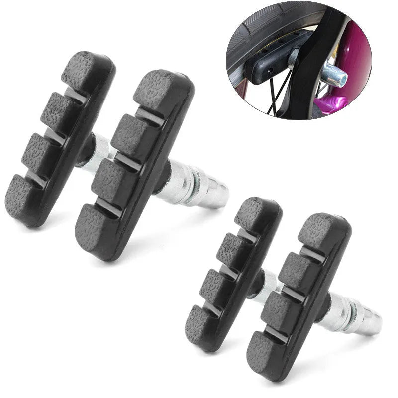 4pcs Lightweight Rubber V-Brake Shoes Pads Bike Brake Blocks for MTB Mountain Road Bicycle Cycling Accessories