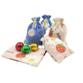 Rural Wind Style Patterned Linen Rope Bundle Drawstring Cloth Bag Oil Bottle Package Jewelry Gift Collection Jute Pouch for