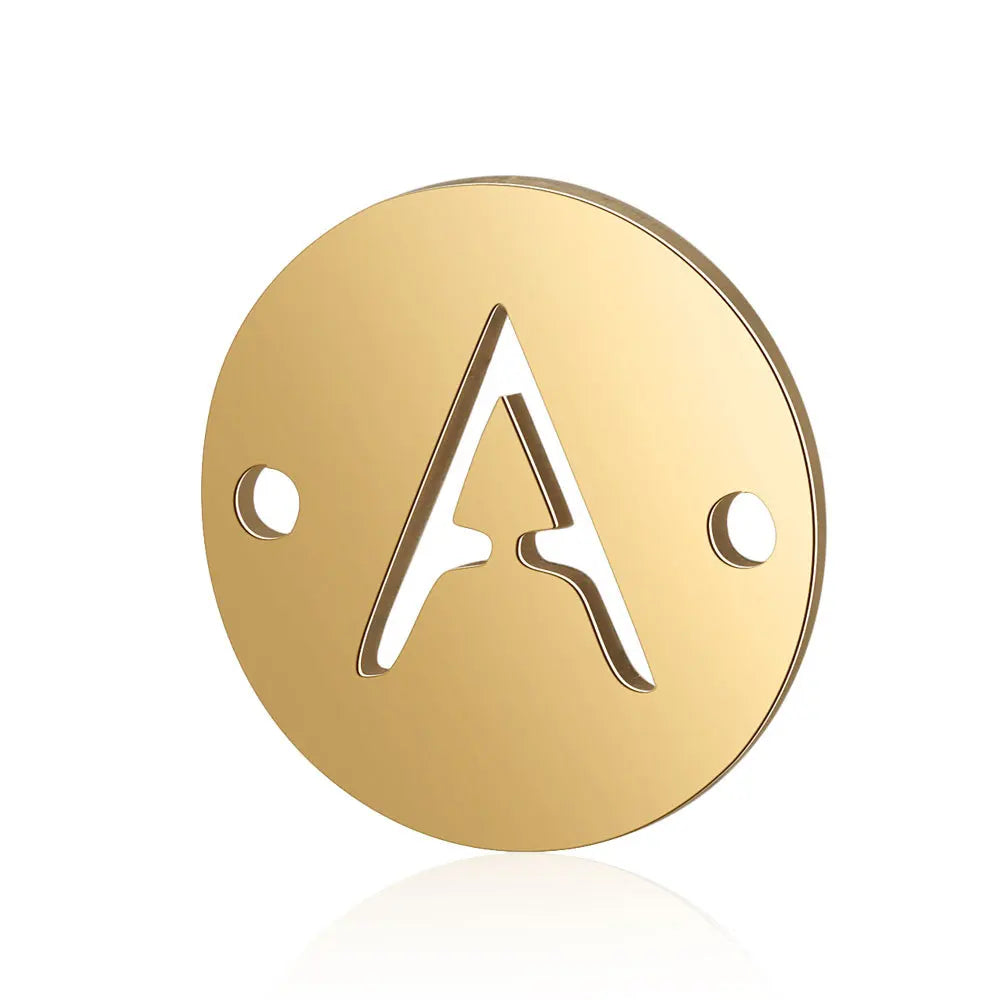 Custom Gold-Plated 316L Stainless Steel Jewelry Pendant with 26 Alphabet Letter Charms for Necklace Bracelet Jewelry Making