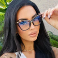 8055 New Oversized Cat Eye Metal Anti-Blue Light Glasses Women Glasses Anti Blue Light Blocking Eye Glass Frame Optical Glasses