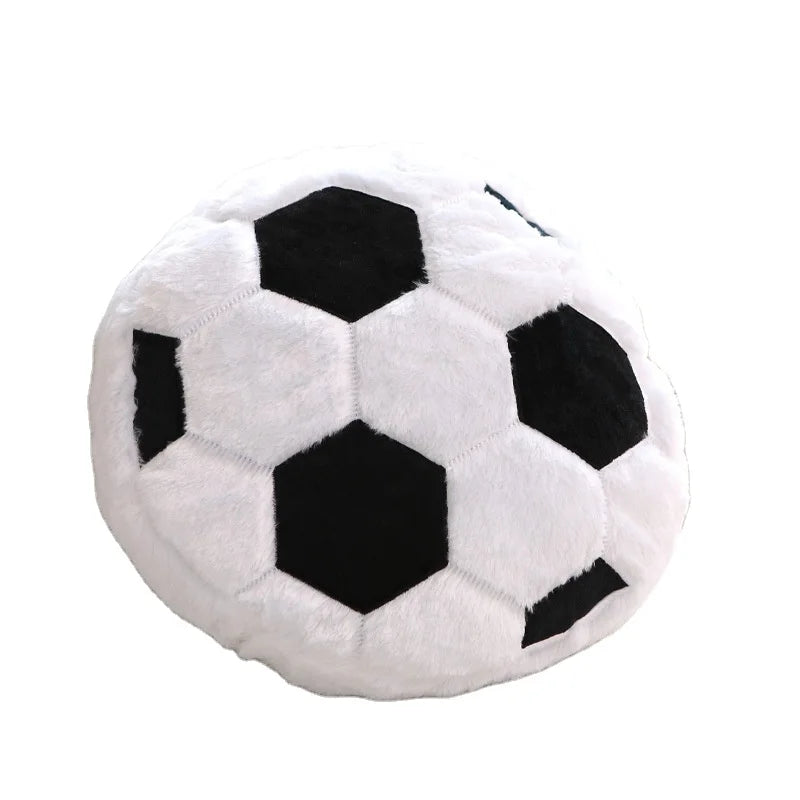 Plush Soccer Ball Pillow Cuddly Soccer Ball Fluffy Pillow Soccer & Football Pillow Cushion Football Plush Toy