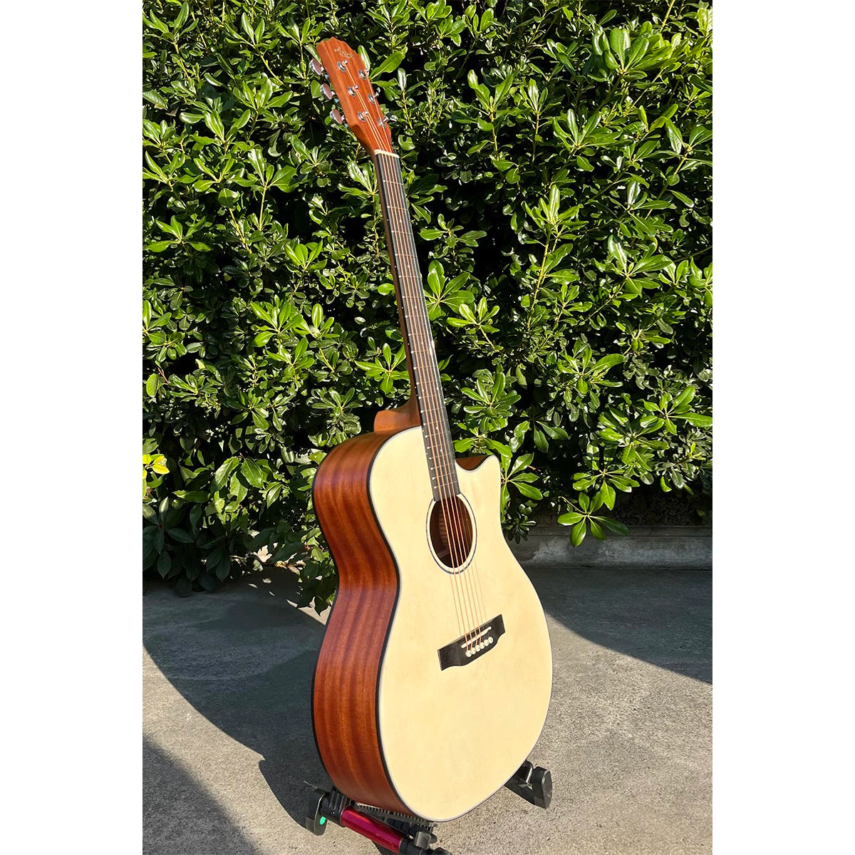 China Aiersi Online Guitar Factory Cheap but High Quality 40 Inch Acoustic Guitar Solid Wood 6 Strings Natural Color Guitar
