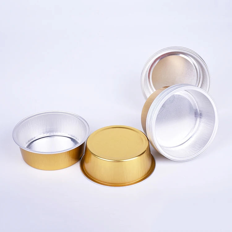 Bakery Tools Aluminium Foil Muffin Baking Cups Disposable Bread Loaf Pans Cake Storage Container with Lid
