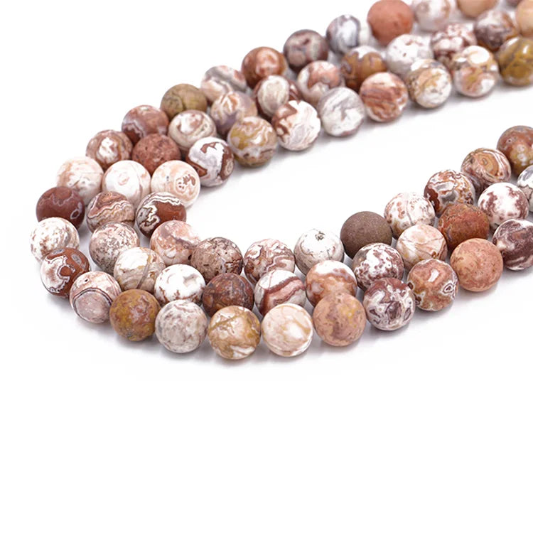 Wholesale Gemstone Crazy Lace Agate Matte Crazy Lace Agate Stone Beads Loose Beads for Bracelet Making