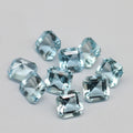 SGARIT Wholesale 3A Quality 5*5mm 7*7mm Asscher Cut Natural Blue Aquamarine Top Jewelry Making Loose Gemstone Aquamarine