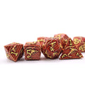Factory Price Embossment Dragon Scale Polyhedral Metal Dice Set Sharp Edge for Dnd Board Game