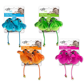 All-For-Paws Interactive Soft Plush Cat Toy Mouse with Bell Rattle Play with Noise for Indoor Cats Kitten Chasing