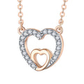 Custom Trendy Rose Gold Plated Women Necklace Fashion Cubic Zirconia Romantic Gift 925 Sterling Silver Jewelry Heart Necklace