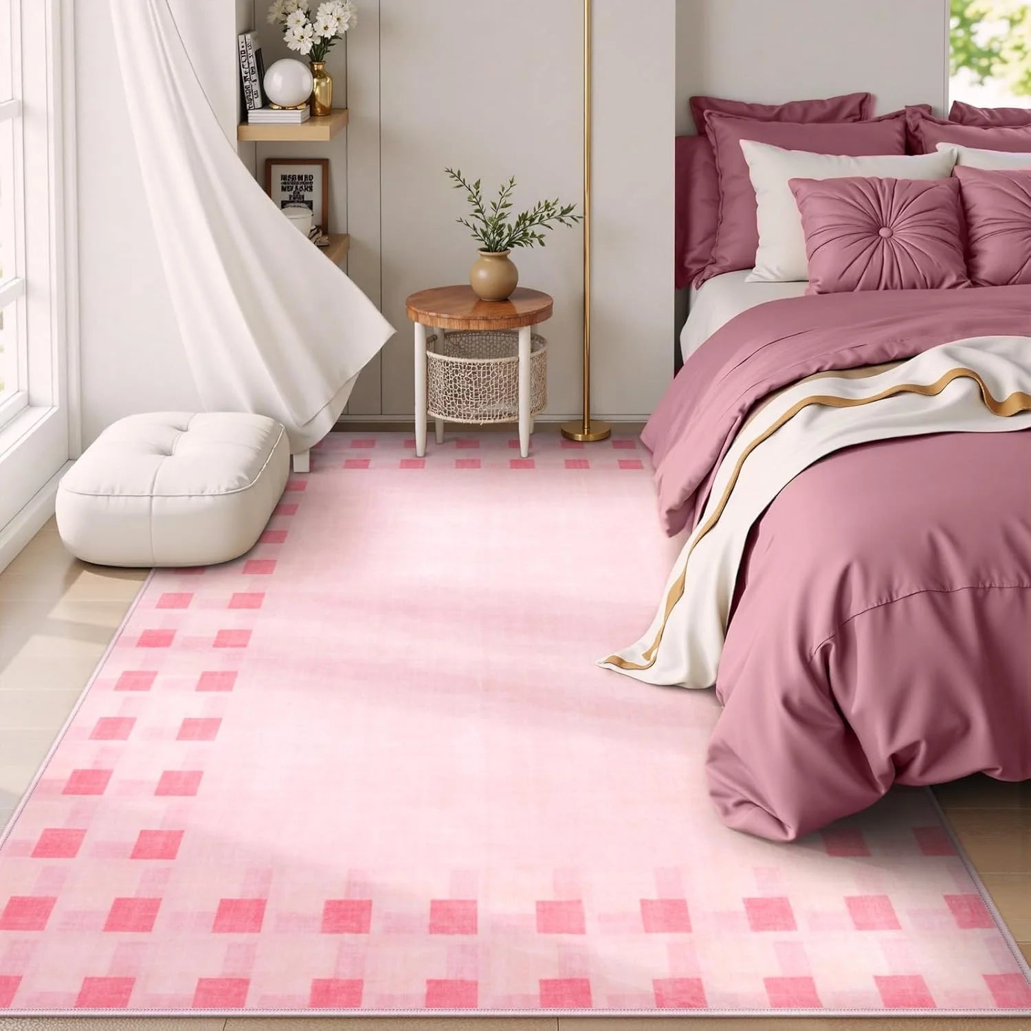 Modern Ultra-Soft Non Slip Washable Large Area Rug for Bedroom Living Room Home or Office Machine Made for Dining Room