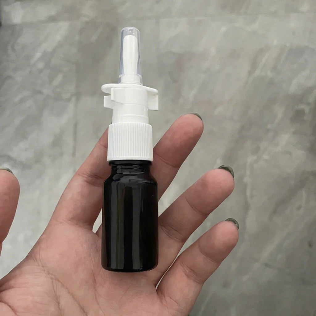 Wholesale Refillable Black Pink Glass Spray Bottles 30ml 5ml 100ml Nasal Rinse Wash Packaging for Brand Dropper Sealing Screen