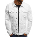 10%OFF M-4XL Hot Push Denim Jacket Casual Solid Color Jacket Cardigan Button Workwear Jacket Men's Top