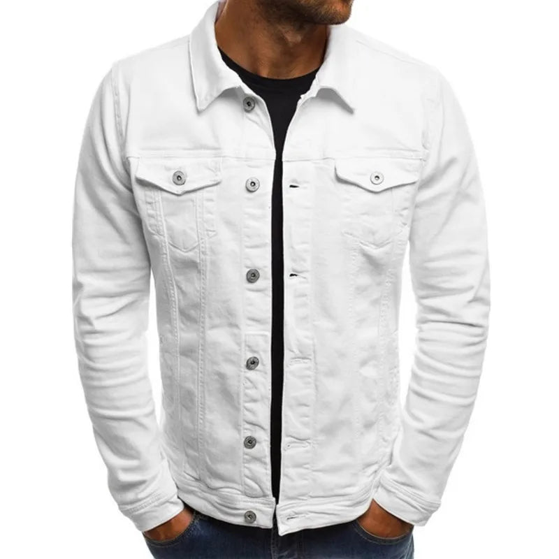 10%OFF M-4XL Hot Push Denim Jacket Casual Solid Color Jacket Cardigan Button Workwear Jacket Men's Top