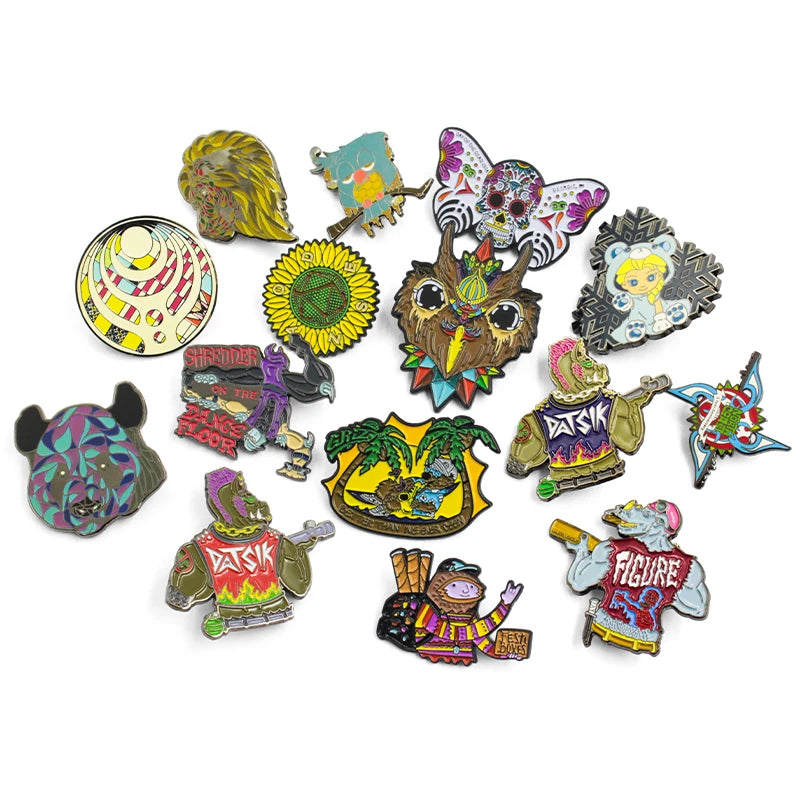 Free Design Bulk Enamel Pins Supplier Custom Logo Metallic Lapel Pin Badge Owl Pet Anime Soft Hard Enamel