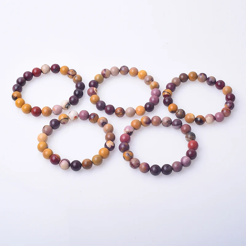 Wholesale Popular Natural Mookaite jasper Egg Yellowstone Bracelet for Decoration