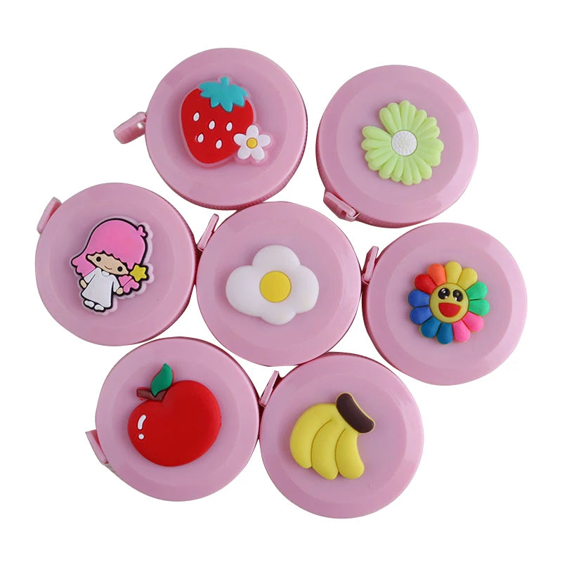 Custom 1.5 m Cartoon Home Use Fruit Light pink Inch Small Measuring Tape Cute Female Student Measuring Tape Ruler