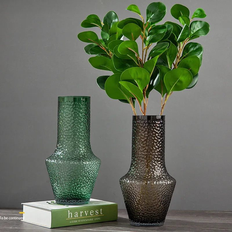 Simple Retro Coastal Glass Vase Water Pattern Home Living Room Restaurant Birthday Party Tabletop Porch Flower
