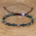 YueTong Natural Stone Beaded Bracelet Handmade Braided Bracelets Adjustable Beaded Wrap Bracelet BOHO Fine Jewelry Dropshipping