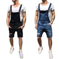Summer Mens Casual Denim Jeans Shorts Casual 2022 Solid Color Overalls Jumpsuit Dungarees Work Shorts Pants for Men