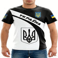 Fitspi Ukrainian Flag 3d Men's Oversized Short Sleeve Fashion Streetwear T-shirt Customized