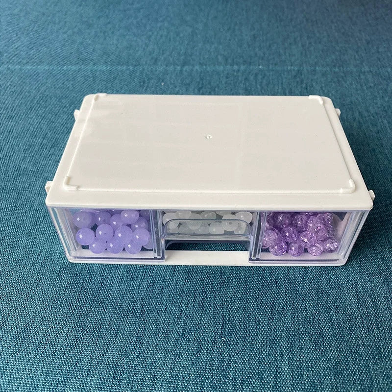 OWNSWING Desktop Storage Container with Drawers Makeup Desk Storage Box Plastic Storage Unit with Drawers
