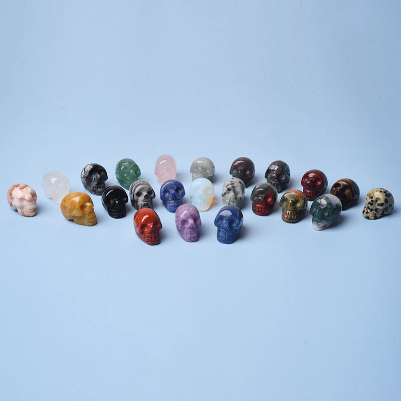 Wholesale Mini Natural Various Quartz Hand Carved Rose Crystal Amethyst Skulls for Fengshui