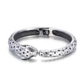 KALEN Unisex Fashion Stainless Steel Leopard Head Charms Open Cuff Bangle Bracelet