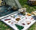 Jacquard Woven Outdoor Moisture-Proof Floral Solid Sofa Blanket Multi-Functional Camping Table Cloth Striped Modern Tassels