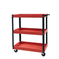 LEADLOONG Garage Repair Bench 3 Tier Rolling Heavy Duty Steel Utility Cart Hooks Hanging Hole Organizer for Automobile Repair