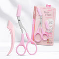 Factory Wholesale Stainless Steel Slanted Blade Eyebrow Trimmer Scissors Comb Hair Removal Grooming Shaping Shaver Eyelash Hair