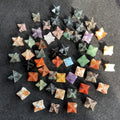 Hand Carved Natural Quartz Crystal Meditation Amethyst Clear Quartz Merkaba Stars