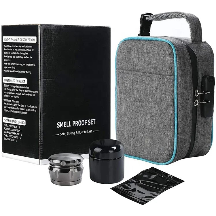 Large Carbon Smellproof Smell Proof Bags Odor Proof Stash Storage Case Stash Box for Grinder UV Glass Stash Jar