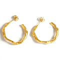2022 New Trendy Geometry Perforated 18K Gold Plated Stainless Steel Metal Irregular Stud Earrings for Women