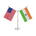 48h Fast Delivery Promotional Desk/Table Flag 100% Polyester Custom Logo United States India Portable Anti-Wrinkle
