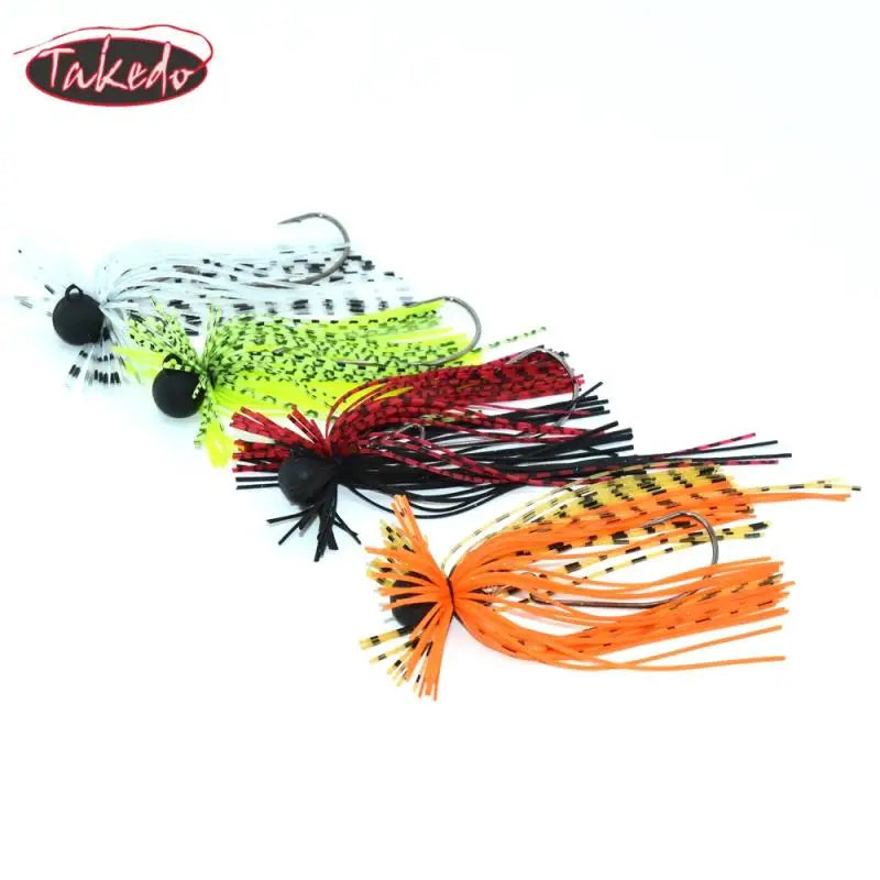 TAKEDO LD16 Spinnerbait Blades Saltwater Lead Jig Head Fishing Lure Spinner Rubber Jig with Silicone Skirt